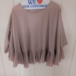 Chic Mauve Pleated Women's Blouse